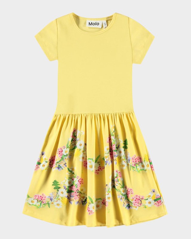 Girl's Cissa Floral-Print Combo Dress, Size 2